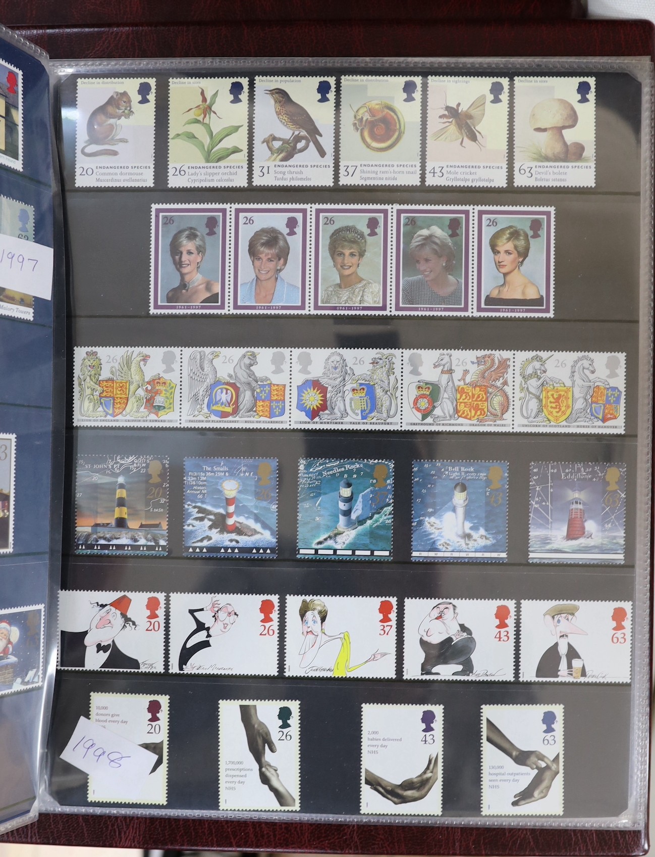 Great Britain decimal mint stamps in 5 albums up to 2012, plus four further albums including world stamps and loose